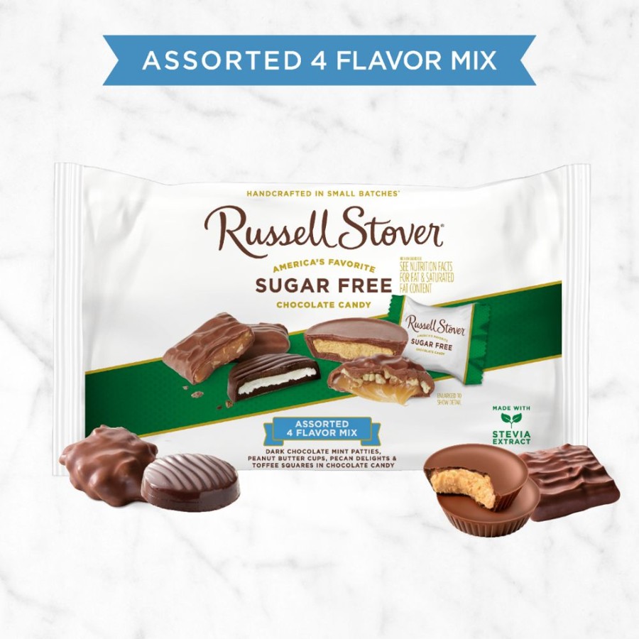Chocolate Russell Stover | Sugar Free Chocolate Candies - Multi Flavor, 10 Oz. Bag
