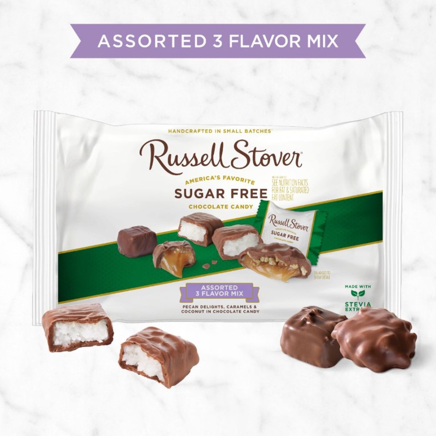Chocolate Russell Stover | Sugar Free Multi-Flavor Chocolate Candies, 10 Oz. Bag