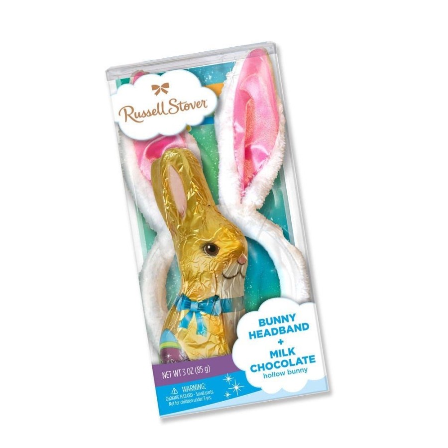Easter Russell Stover | Milk Chocolate Hollow Bunny With Bunny Ears Headband, 3 Oz.