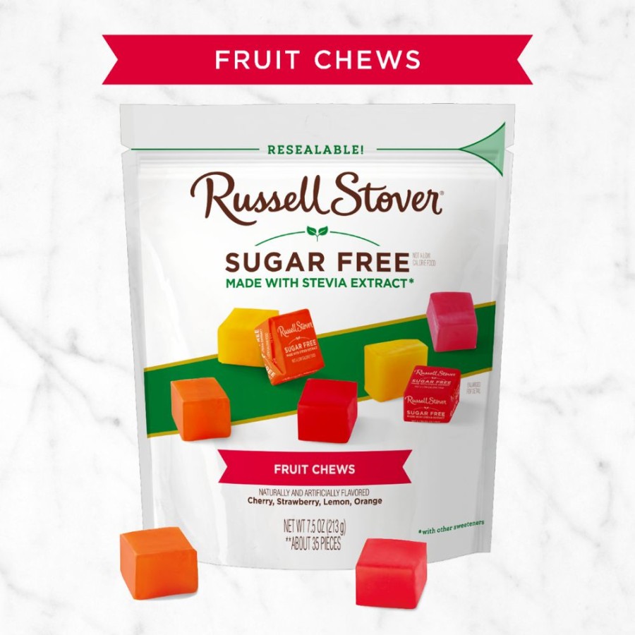 Chocolate Russell Stover | Sugar Free Fruit Chews, 7.5 Oz. Bag